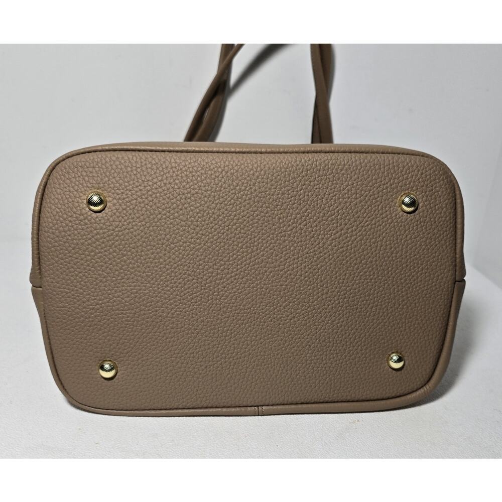 Kattee Leather Shoulder Bag Tote Purse Handbag Soft Genuine Leather Taupe - Picture 6 of 15